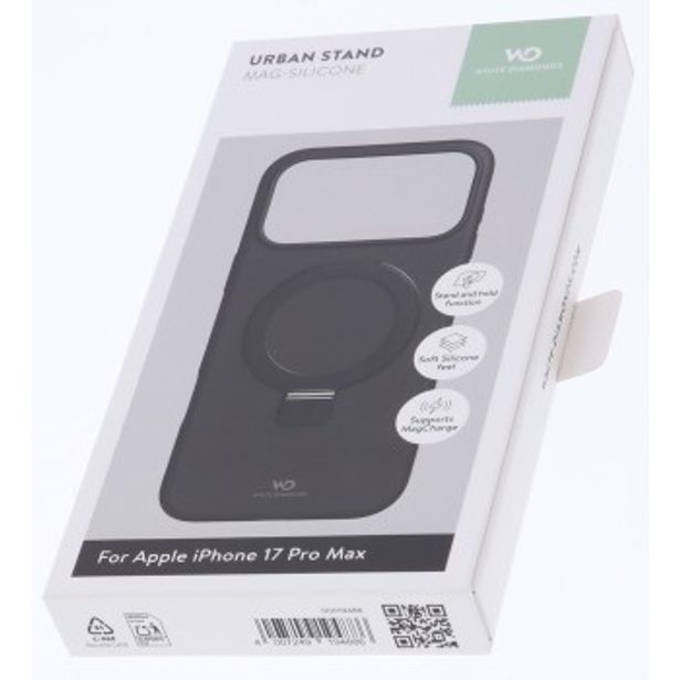 White Diamonds Mag Urban Stand Case, kryt pro Apple iPhone 17 Pro Max, MagSafe kompatibilní, černý