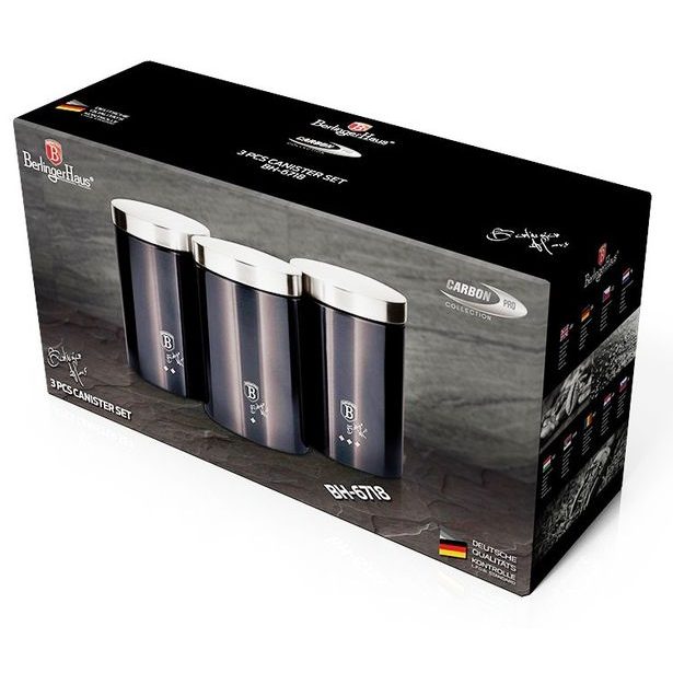 BERLINGERHAUS Dóza na potraviny sada 3 ks Carbon PRO Line BH-6718