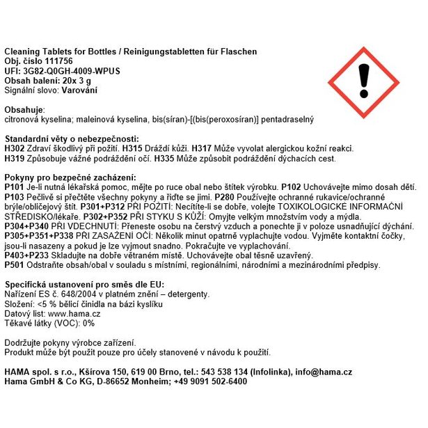 Xavax čisticí tablety na lahve, balení 2x 10 ks (cena uvedená za balení)