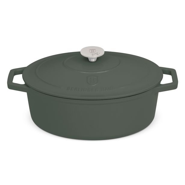 BERLINGERHAUS Pekáč litinový s poklicí 30 cm Matte Green Collection BH-6545