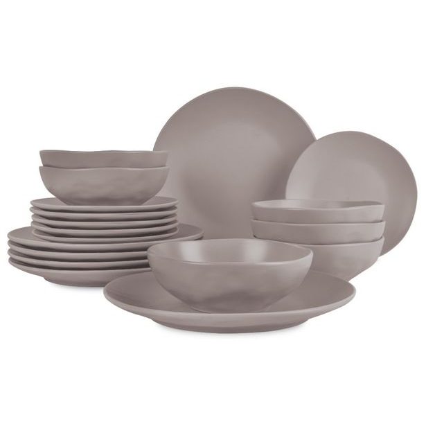 BERLINGERHAUS Jídelní sada talířů 18 ks Taupe Collection BH-10023