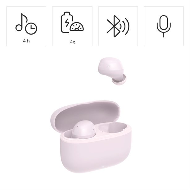 Hama Bluetooth sluchátka Freedom Buddy II, špunty, růžová