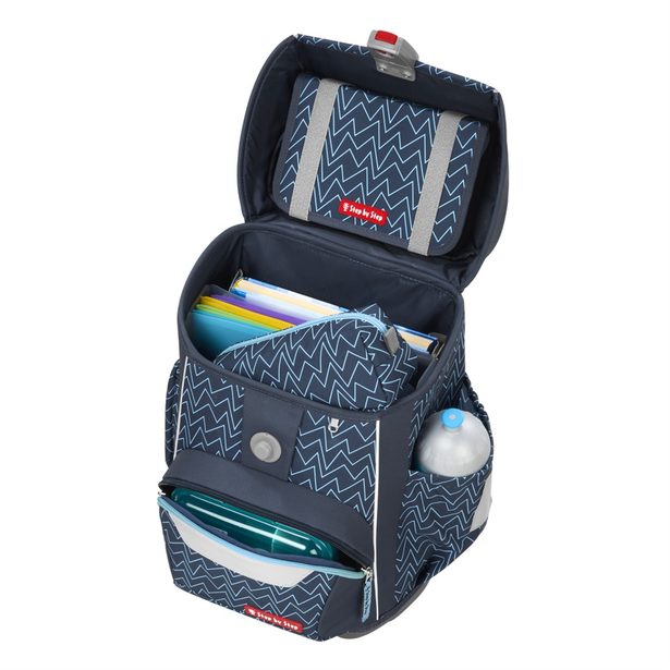 Školní aktovka pro prvňáčky – 4 dílný set, Step by Step BASIS Blue Lines, AGR