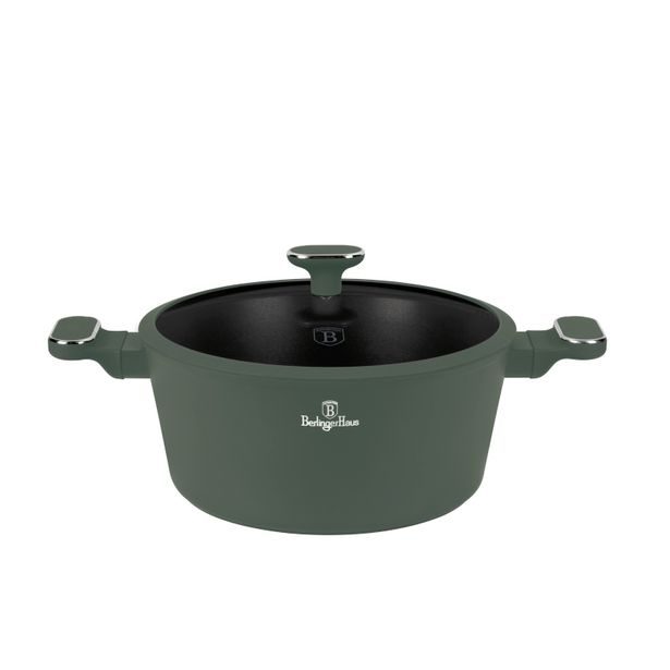 BERLINGERHAUS Kastrol s titanovým povrchem a poklicí 28 cm Matte Green Collection BH-8202