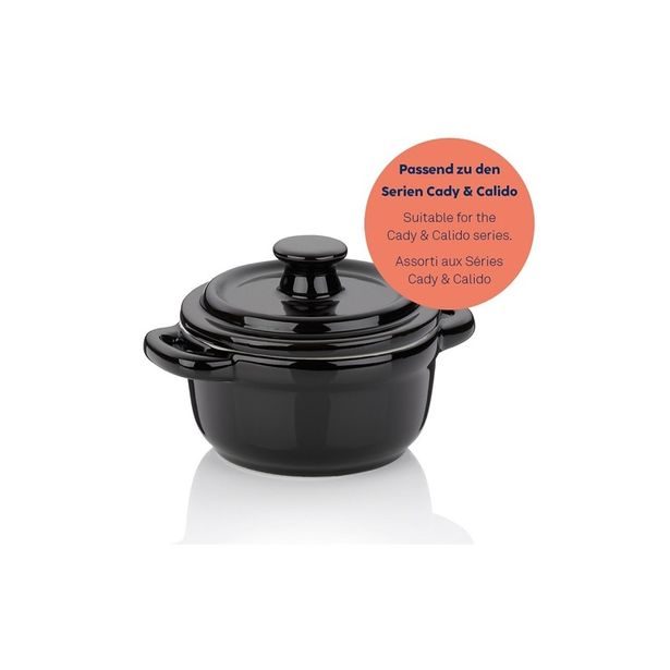 KELA Zapékací miska pekáček s poklicí MALIN 14 x 9,5 cm šedá KL-15289