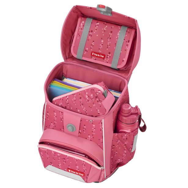 Školní aktovka Step by Step BASIS, Pink Bubbles - 4 dílný set, AGR certifikát