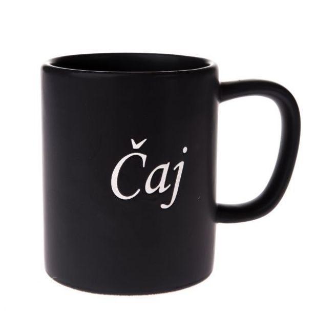 hrnek 380ml-1ks-ČAJ, BLACK, d10x8,5cm, keramika