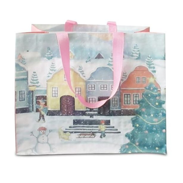 TORO TAŠKA NÁKUPNÍ VÁNOČNÍ VESNIČKA 43X37X21,5CM_hamashop