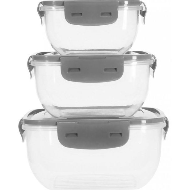 EXCELLENT HOUSEWARE Dóza na potraviny 3 ks šedá KO-024001550seda