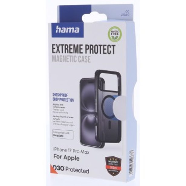 Hama Extreme Protect, kryt pro Apple iPhone 17 Pro Max, magnetický, D3O®, černý