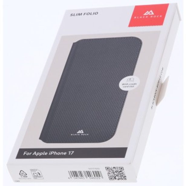 Black Rock Slim Folio, pouzdro-knížka pro Apple iPhone 17, černé