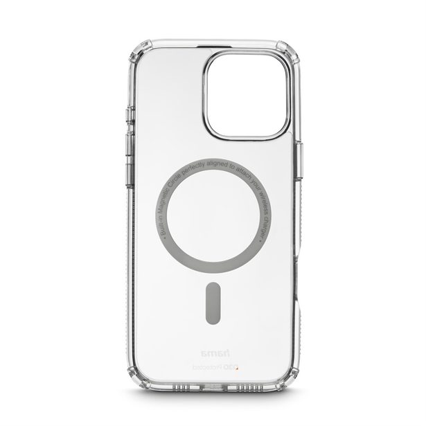 Hama Extreme Protect, kryt pro Apple iPhone 16 Pro Max, magnetický, D3O®, nežloutne, průhledný