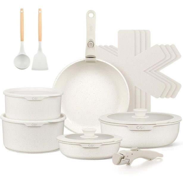 CS SOLINGEN Sada nádobí s nepřilnavým povrchem 17 ks BREEZE krémová CS-099169