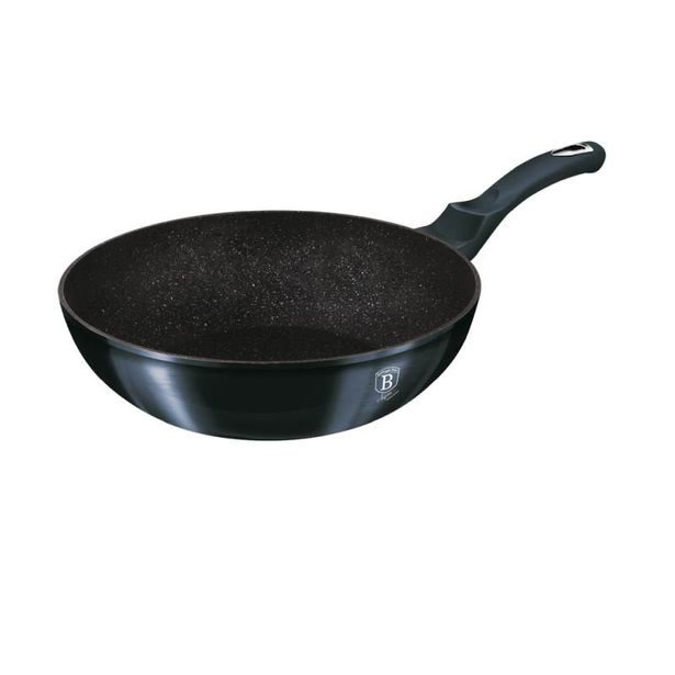BERLINGERHAUS Pánev WOK s mramorovým povrchem 30 cm Aquamarine Metallic Line BH-6114