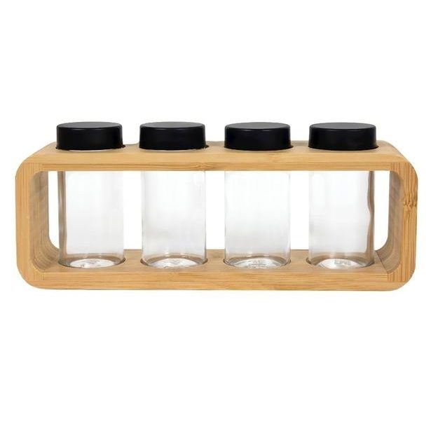 HIT Kořenky s držákem sklo sada bambus 5 ks HT-24501555