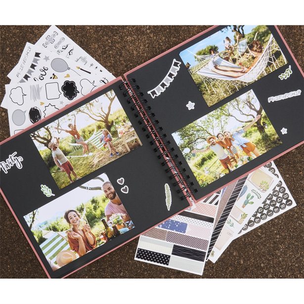 Hama album klasické spirálové FINE ART 36x32 cm, 50 stran, nová černá, černé listy