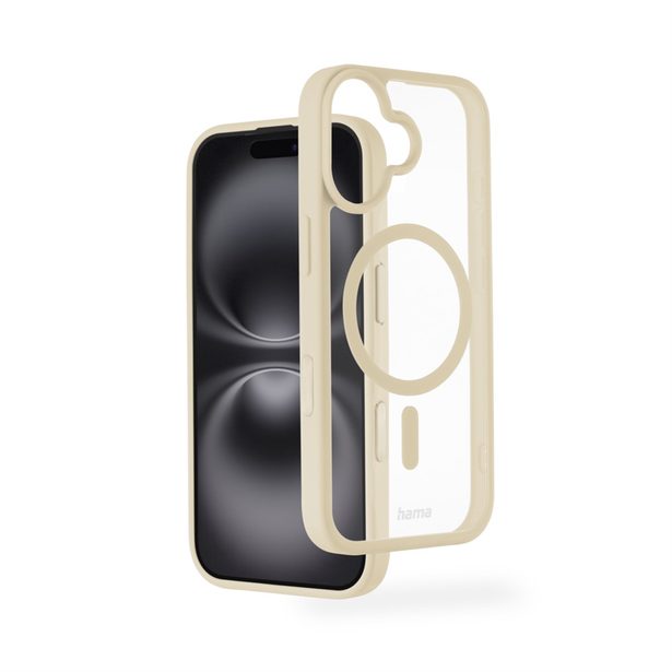Hama Frame Protect, kryt pro Apple iPhone 17, magnetický, průhledný/béžový