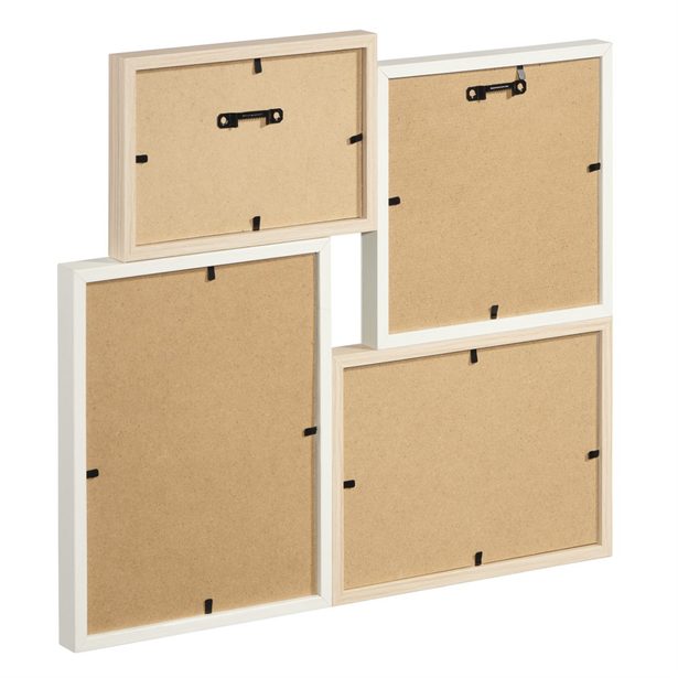 Hama dřevěná portrétová galerie KIRUNA, 1x 10x15cm, 1x 15x15cm, 1x 13x18cm, 1x 15x20cm, bílá/ béžová