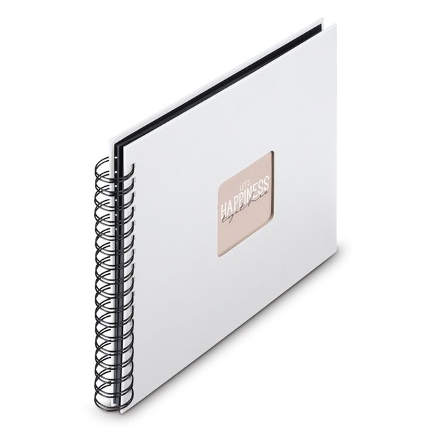 Hama album klasické spirálové FINE ART 28x24 cm, 50 stran, bílá, černé listy