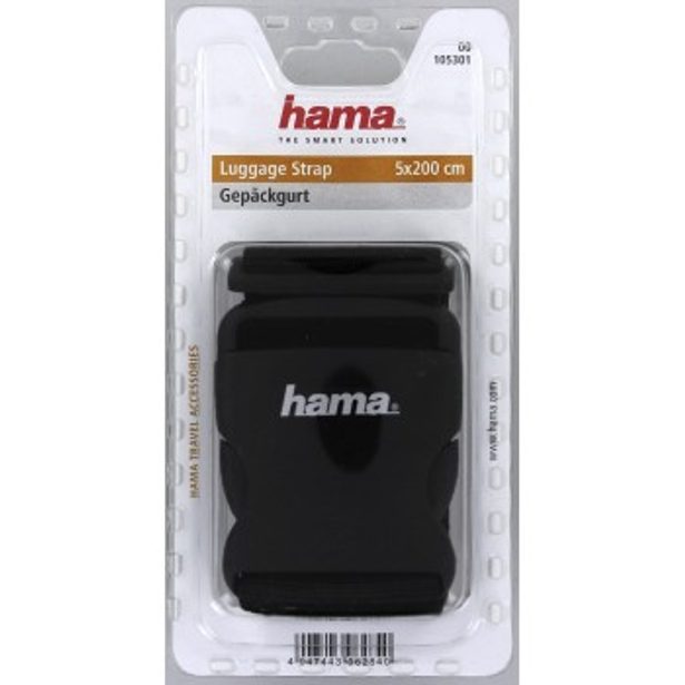 Hama popruh na zavazadlo, 200x5 cm, černý