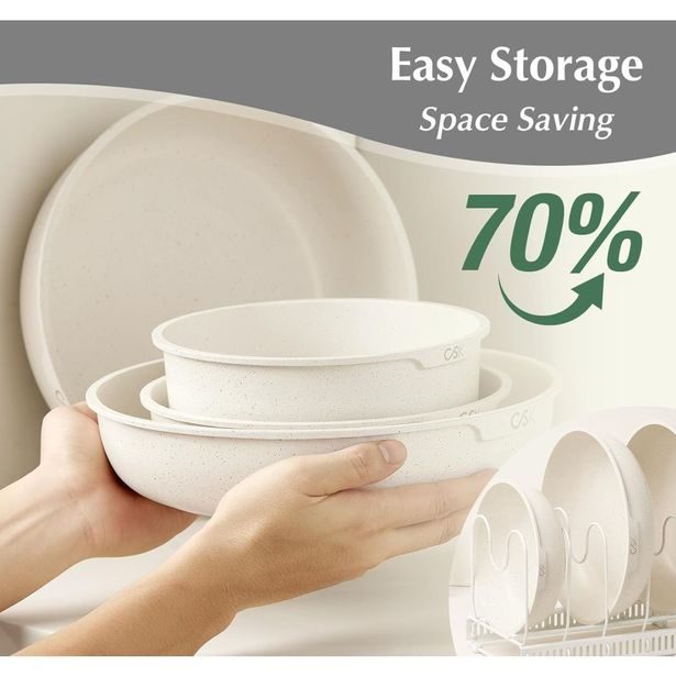 CS SOLINGEN Sada nádobí s nepřilnavým povrchem 17 ks BREEZE krémová CS-099169