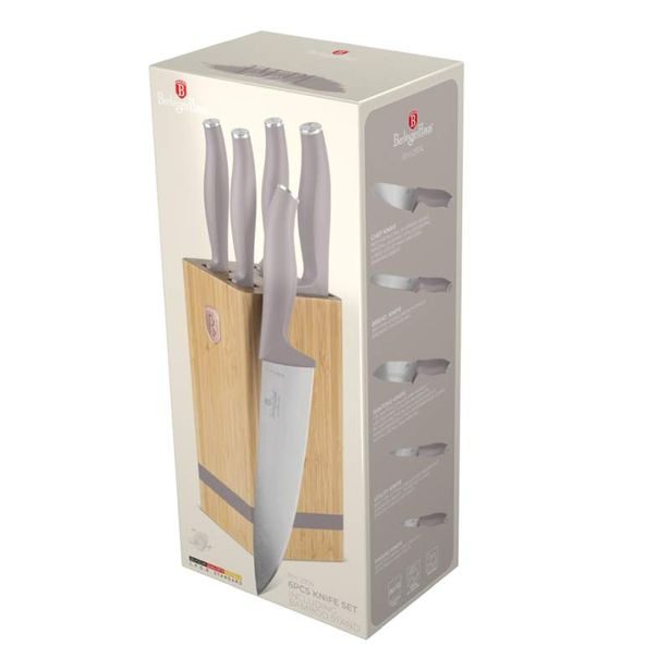 BERLINGERHAUS Sada nožů se stojanem BAMBOO 6 ks Taupe Collection BH-2974