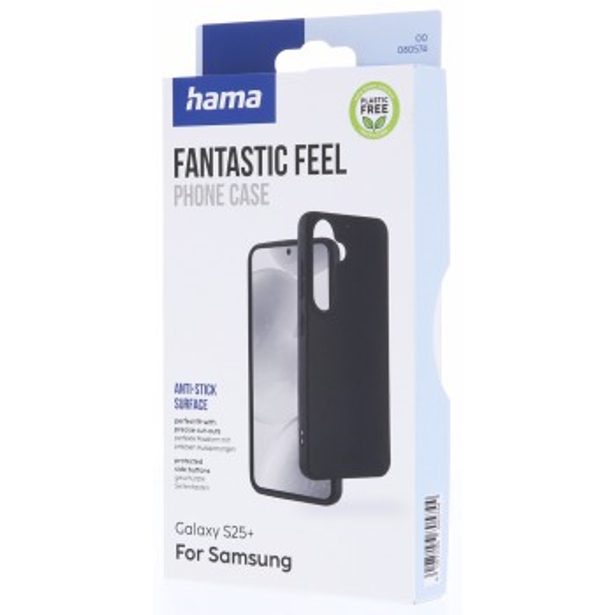 Hama Fantastic Feel, kryt pro Samsung Galaxy S25+, hebký povrch, černý