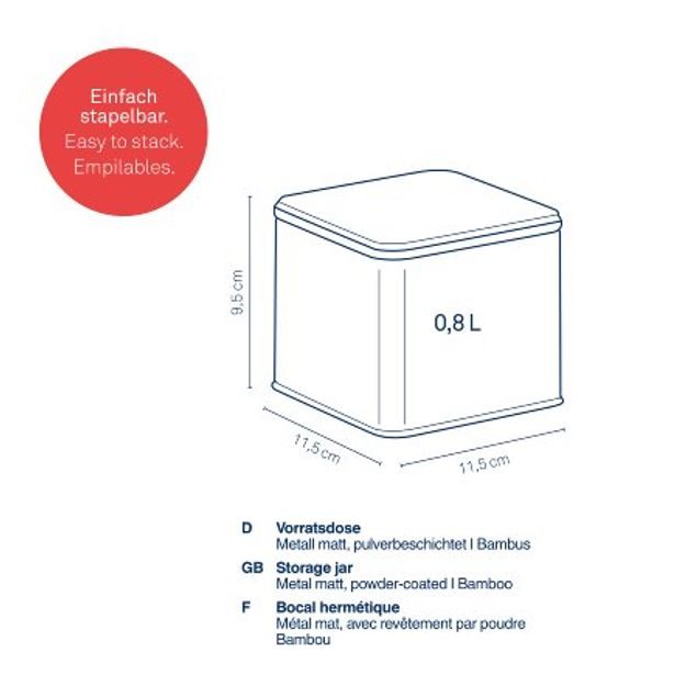 KELA Úložná dóza Kiril kovová černá 11,5x11,5x9,5cm 800,0ml KL-17887