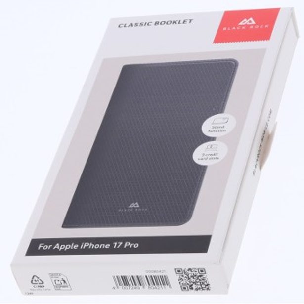 Black Rock The Classic, pouzdro-knížka pro Apple iPhone 17 Pro, funkce stojanu, černé