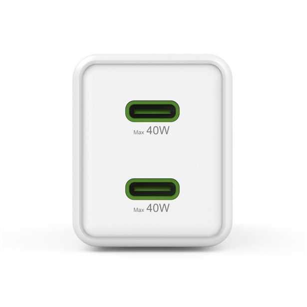 Hama rychlá USB nabíječka, 2x USB-C PD/QC, 40 W, super-mini