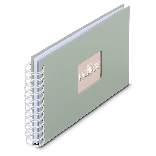 Hama album klasické spirálové FINE ART 24x17 cm, 50 stran, sage, bílé listy