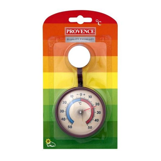 Provence Venkovní teploměr samolepící, od - 50 °C do + 50 °C, 7,1 x 2 cm_hamashop