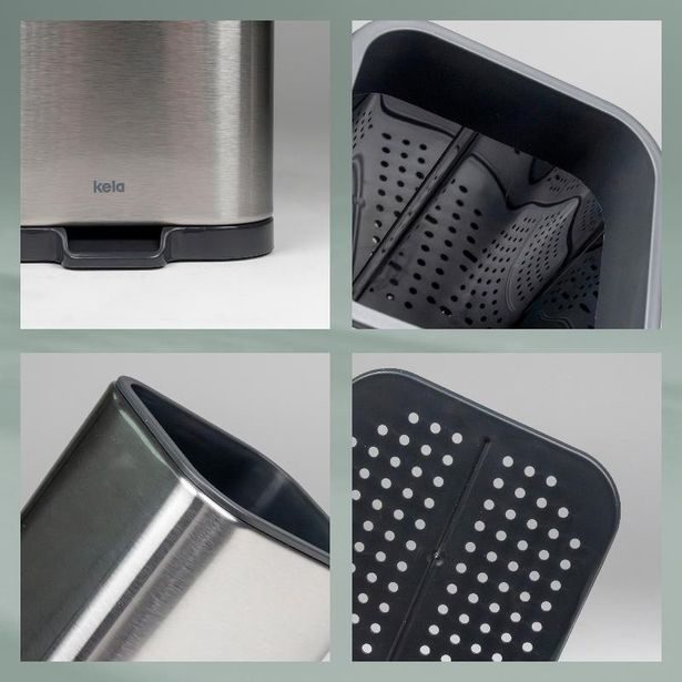 KELA Odkapávač na příbory Plata nerez matná stříbrná 10,0x11,5x12,5cm KL-12127