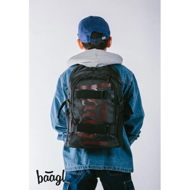BAAGL Školní batoh Skate Red