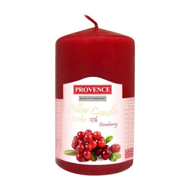 Provence Svíčka válec s vůní brusinky, 6 x 11, 1 cm_hamashop