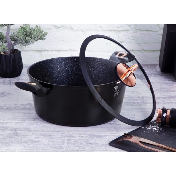 BERLINGERHAUS Kastrol s mramorovým povrchem 28 cm Black Rose Collection BH-1931
