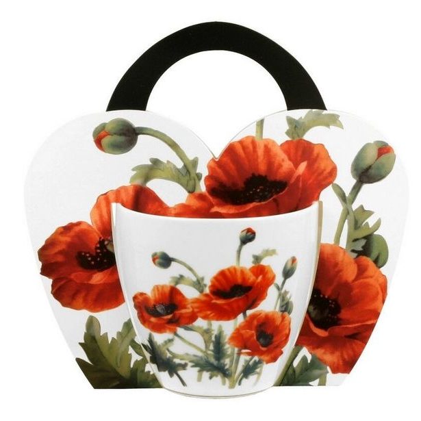 hrnek 400ml, VLČÍ MÁKY, DB, porcelán