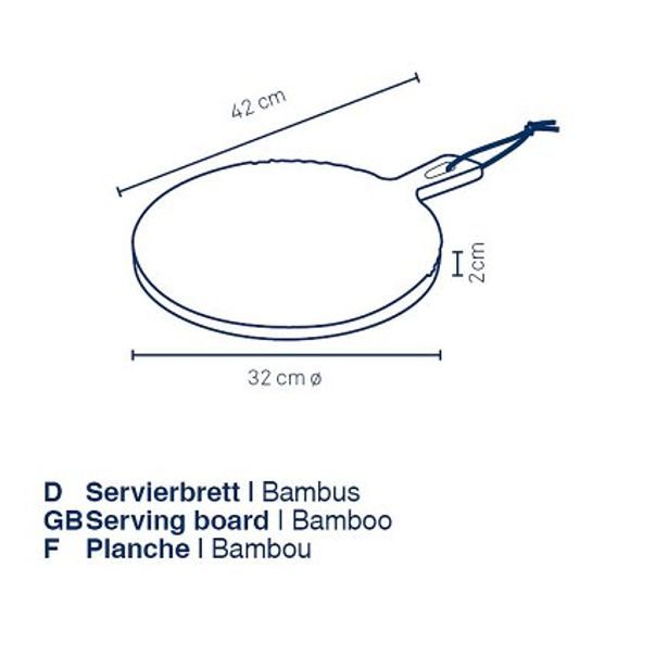 KELA Servírovací prkénko Cosma bambus světle hnědá 42.02.0cm 32.0cm KL-12435