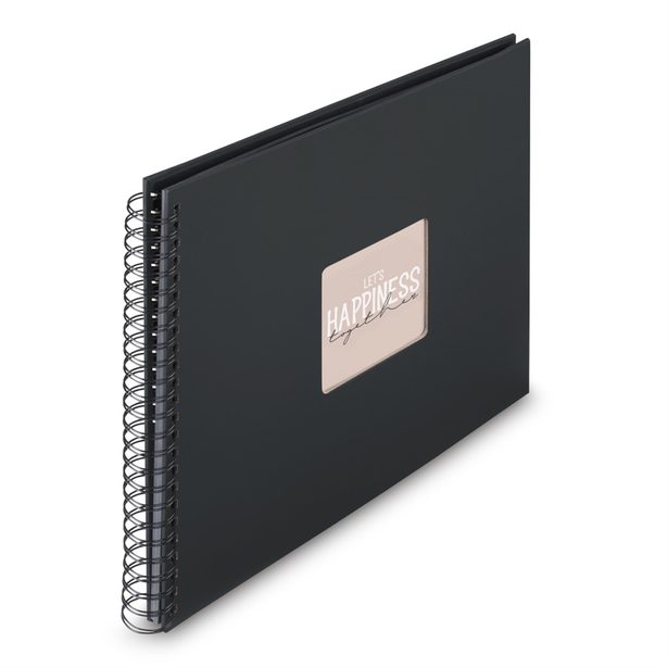 Hama album klasické spirálové FINE ART 36x32 cm, 50 stran, nová černá, černé listy