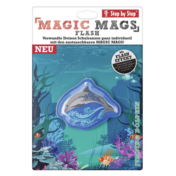 Vyměnitelný blikající obrázek Magic Mags Flash k aktovkám Step by Step Space Delfín