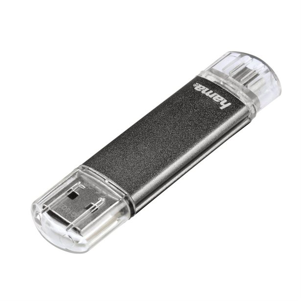 Hama laeta Twin FlashPen, USB 2.0, 64 GB, 10 MB/s, šedý