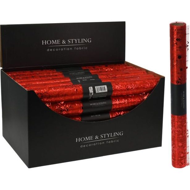 látka DECO FABRIC 28x150cm, vánoční ČERVENÁ