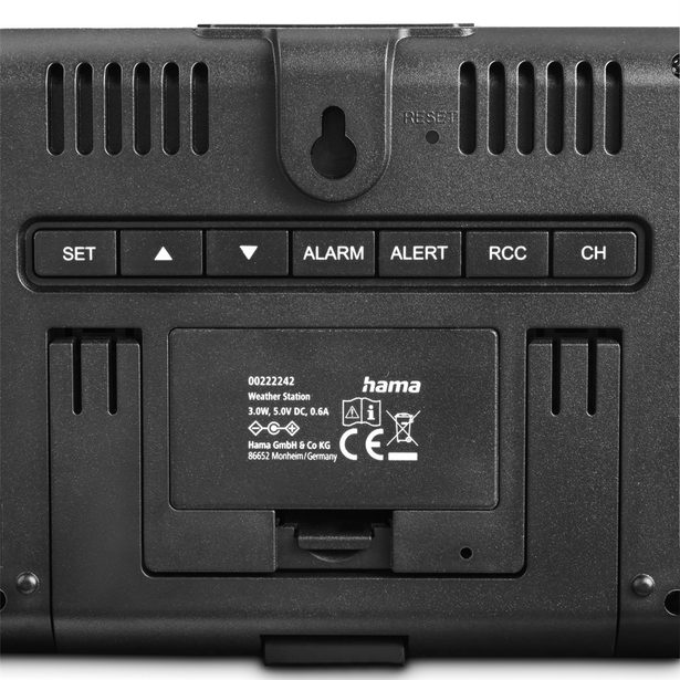 Hama Usedom, meteostanice, bezdrátový senzor, barevný VA displej, síťový zdroj, baterie