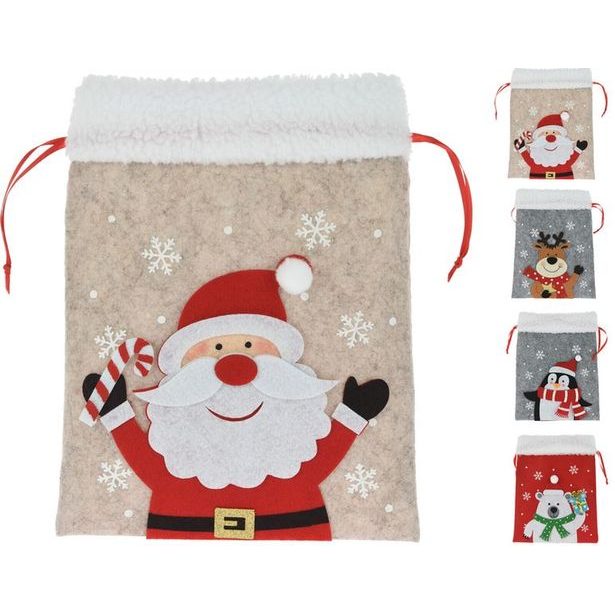sáček 20,5x26cm mikulášský, 4druhy, plst