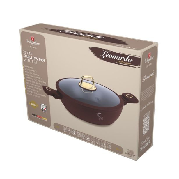 BERLINGERHAUS Kastrol s titanovým povrchem a poklicí 28 cm Leonardo Collection BH-8038