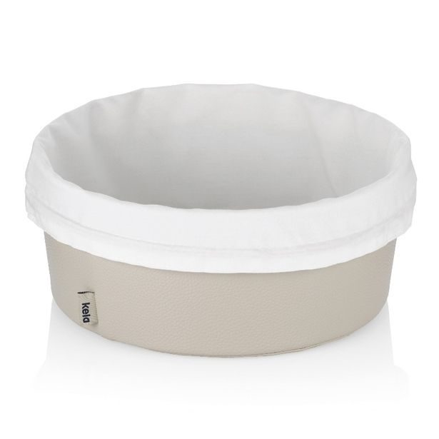 KELA Košík na chleba Grana PU kůže stříbrná šedá 11,0cm 28,0cm KL-12546