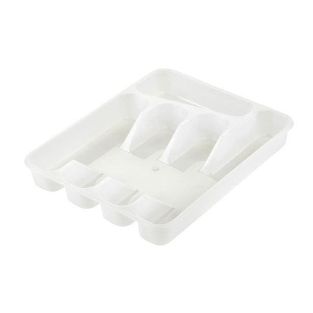 příborník 38x32(50)x7,5cm, bílý, nastav. 5přihr.,plast
