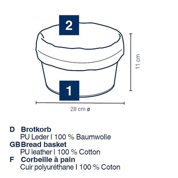 KELA Košík na chleba Grana PU kůže stříbrná šedá 11,0cm 28,0cm KL-12546