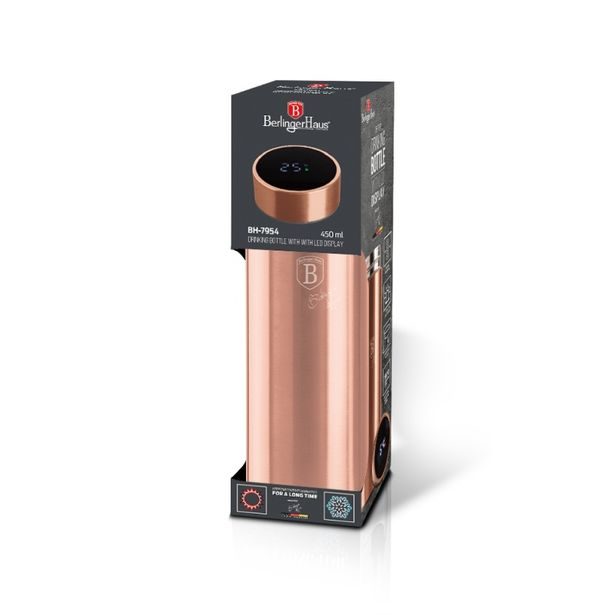 BERLINGERHAUS Termoska nerez s LED displejem 450 ml Rosegold Metallic Line BH-7954