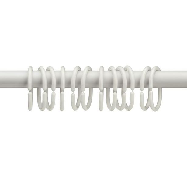 KELA Kruhy na sprchové závěsy Cyklus plast bílá 12 kusů KL-24062